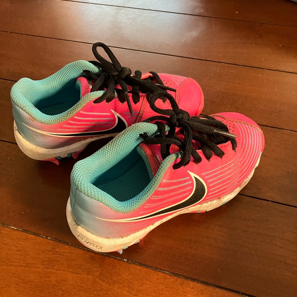 Pink & blue toddler girls Nike cleats